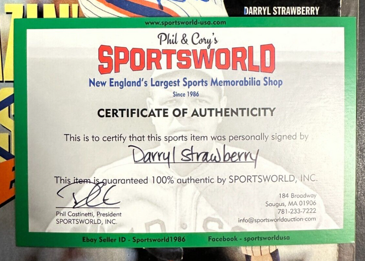 Darryl Strawberry Autographed July 9, 1990 Issue of Sports Illustrated Magazine