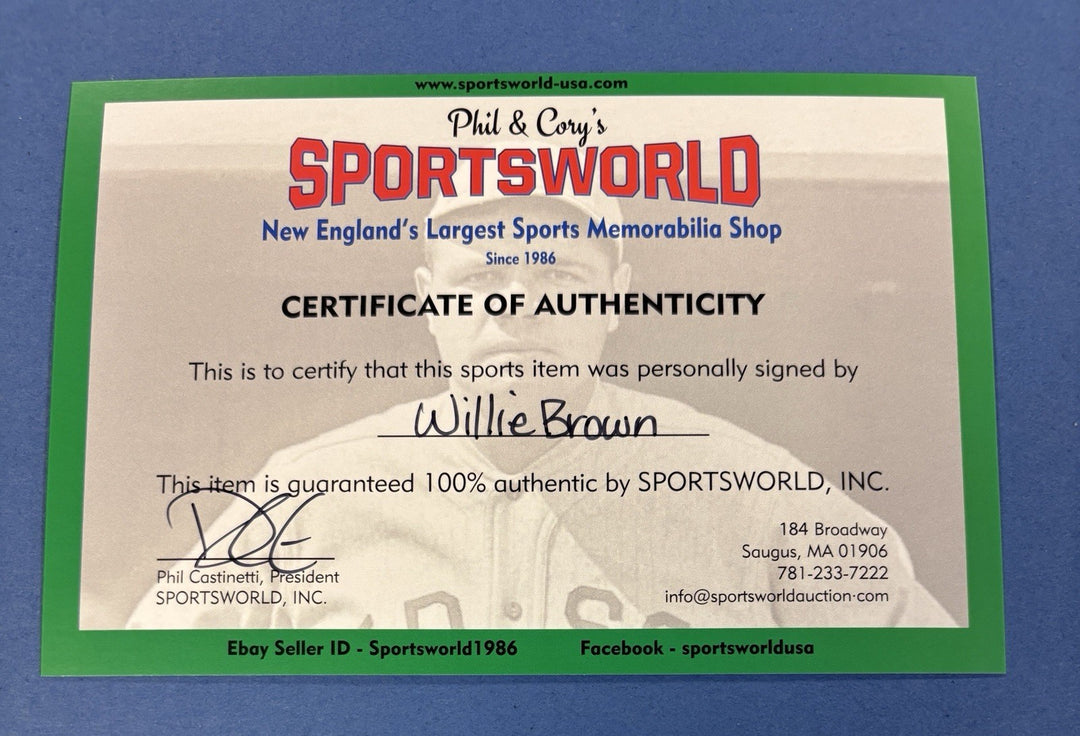 Willie Brown HOF Signed Wilson Football Los Angeles Raiders Sportsworld COA