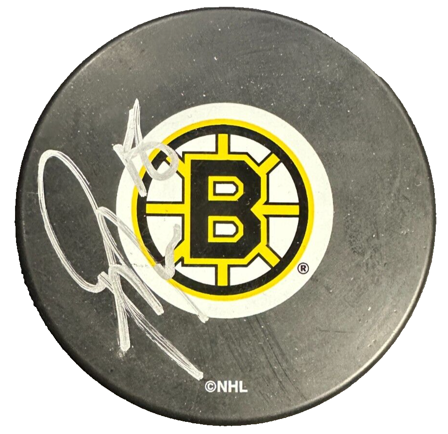 Ian Moran Autographed Boston Bruins Hockey Puck NHL