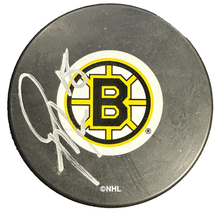 Ian Moran Autographed Boston Bruins Hockey Puck NHL