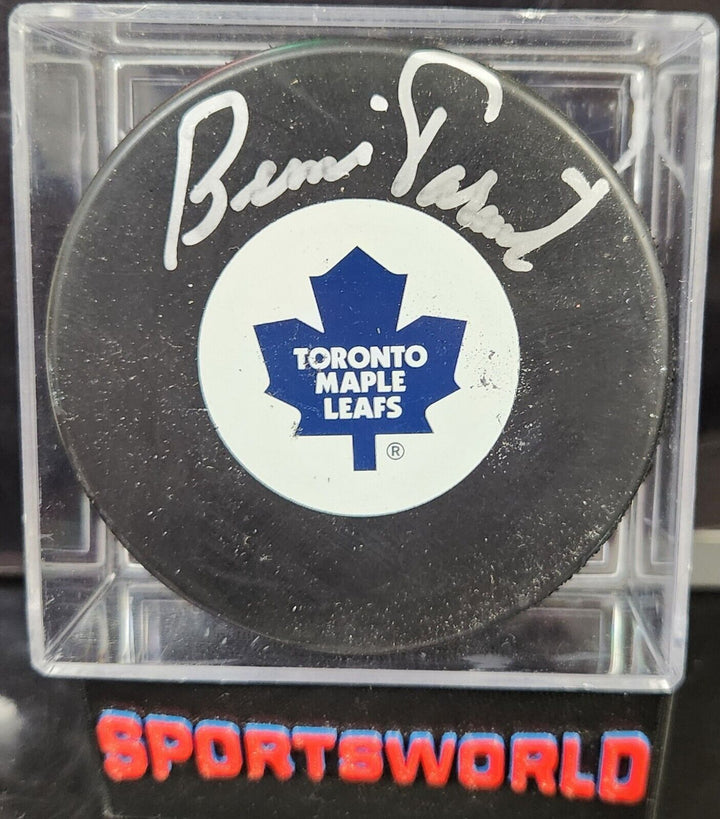 Bernie Parent Signed Toronto Maple Leafs Hockey Puck NHL HOF Beckett COA