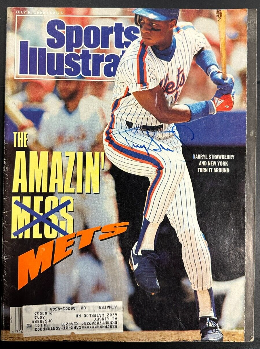 Darryl Strawberry Autographed July 9, 1990 Issue of Sports Illustrated Magazine