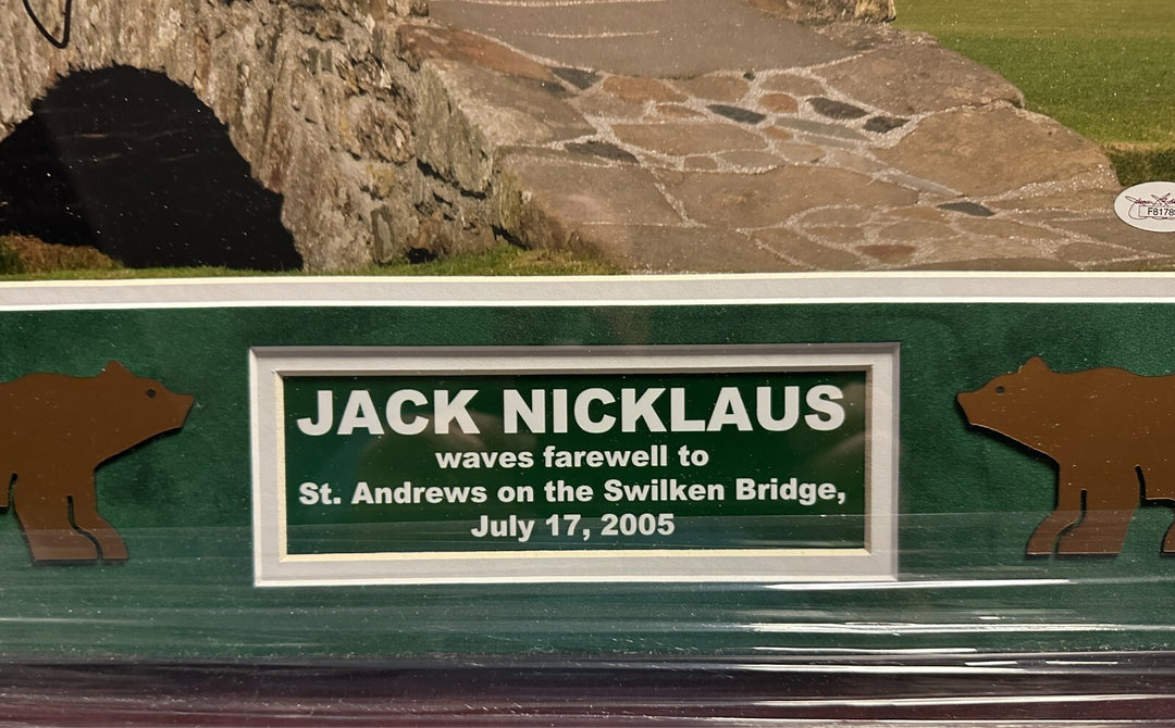 2005 Jack Nicklaus Waves Farewell Swilken Bridge St.  Andrews Signed Photo JSA