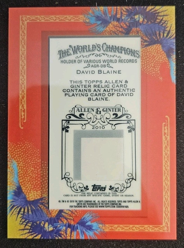 2010 Topps Allen & Ginter #AGR-DB David Blaine Framed Mini Relic Playing Card 