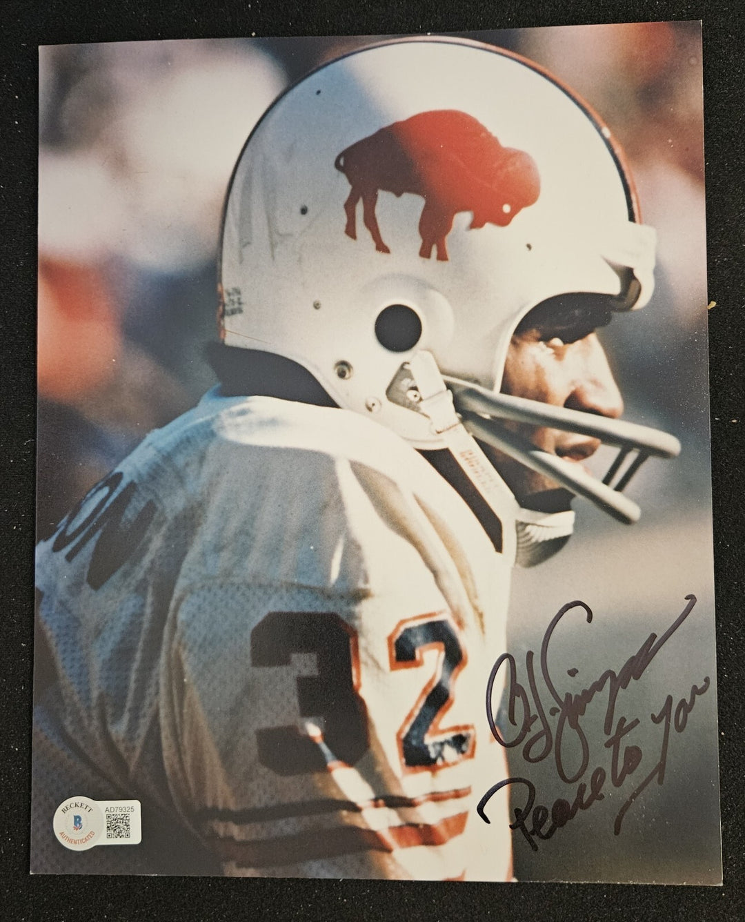 OJ Simpson Signed Buffalo Bills 8x10 Photo Inscribed Beckett Authentication COA 
