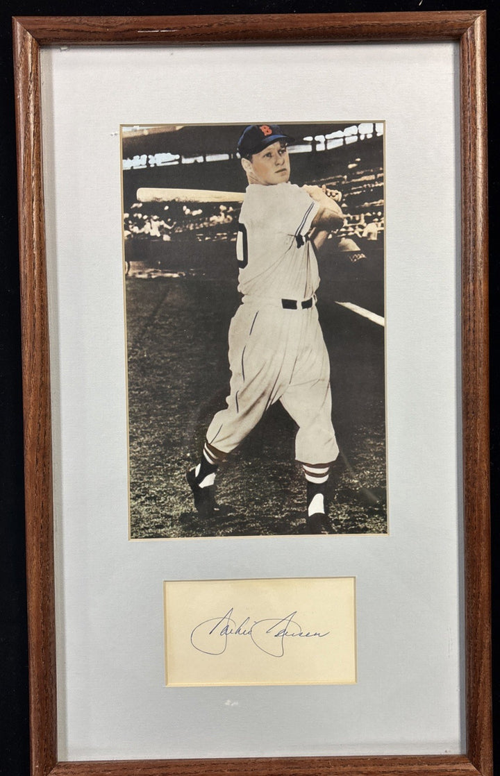 Jackie Jensen Framed Photo With Autographed  Cut COA JSA