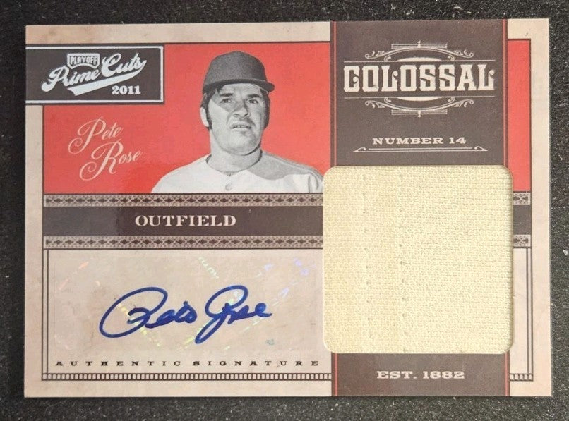 2011 Playoff Prime Cuts - Colossal Materials Pete Rose #21 Signatures /10