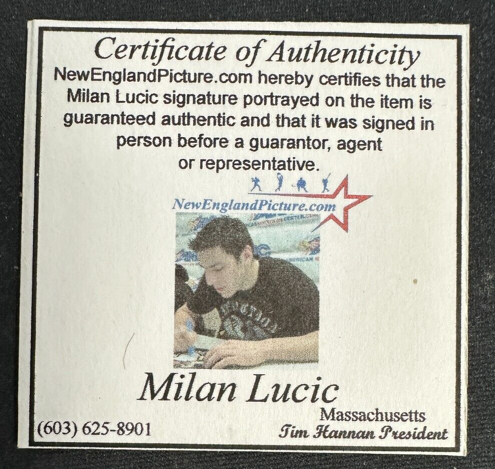 Milan Lucic Autographed Boston Bruins Hockey Puck NHL