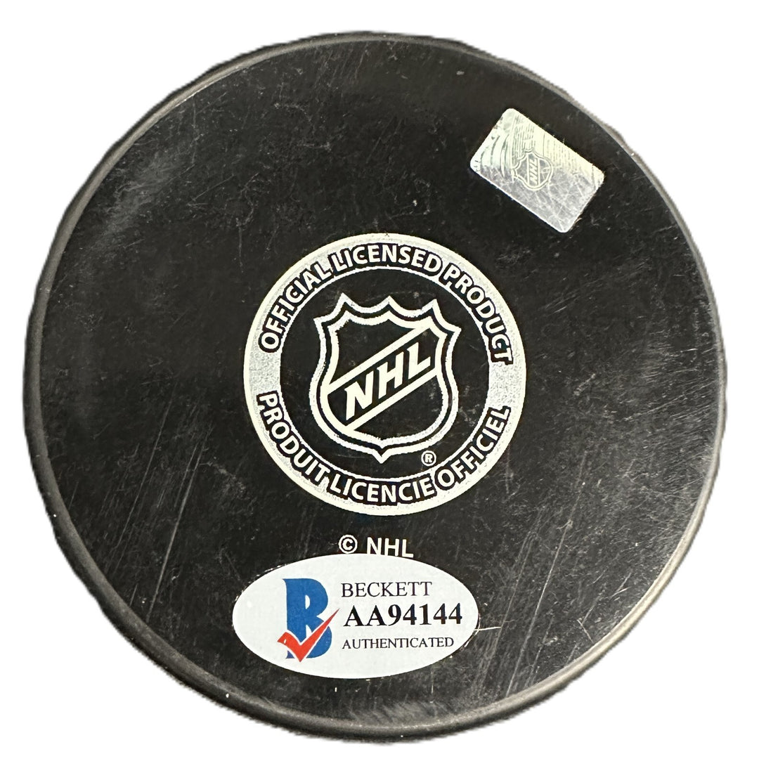 Earle Doc Wilkins Autographed Boston Bruins Hockey Puck W/ 1970 Team Doctor BAS