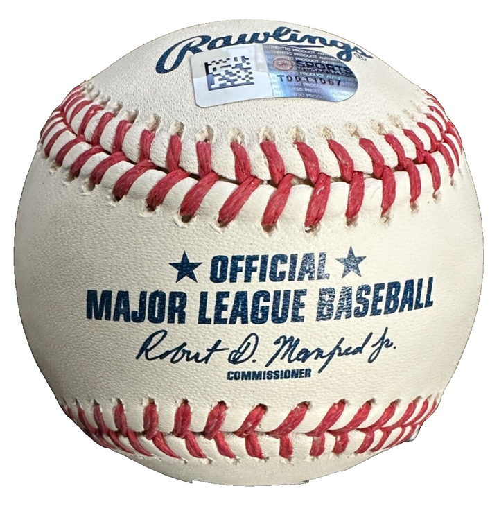J.D. Martinez Autographed OML Baseball W/ Everyday I'm Hustlin Insc Red Sox