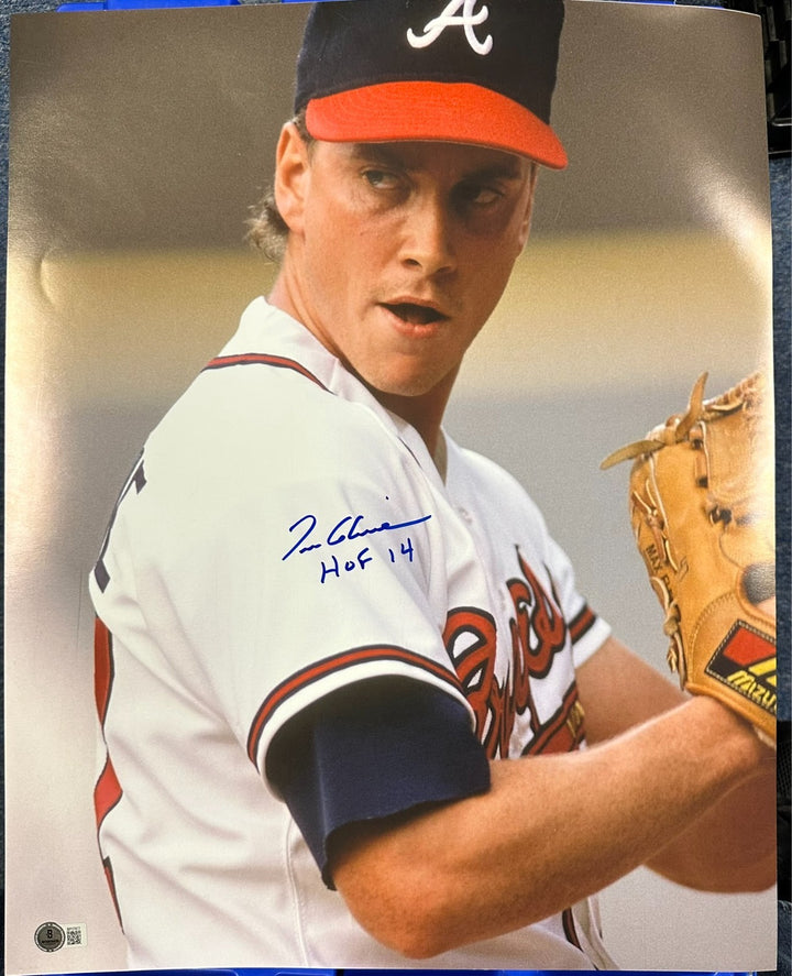 Tom Glavine Autographed 16x20 Atlanta Braves Photo BAS W/ HOF 14