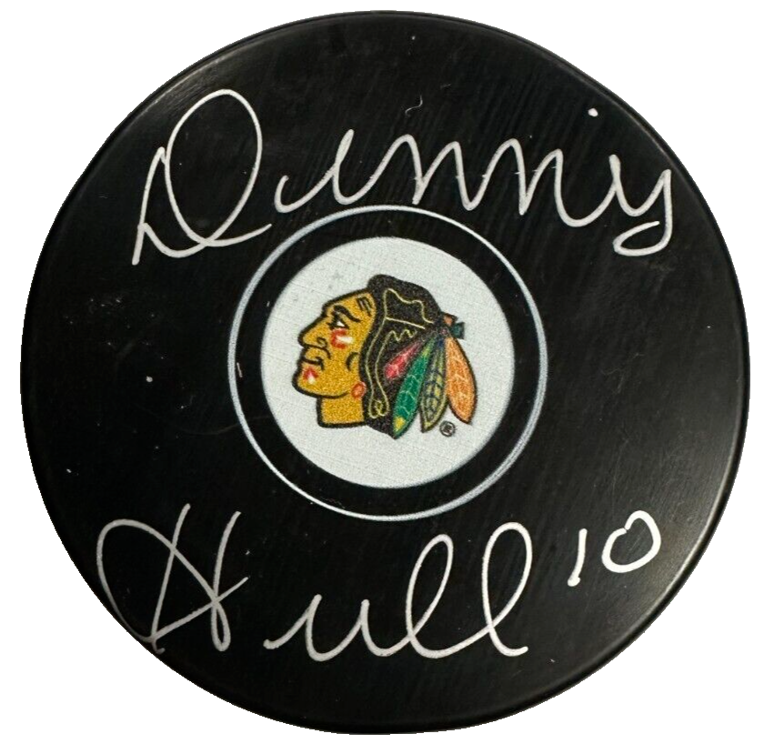 Dennis Hull Autographed Chicago Blackhawks Hockey Puck BAS