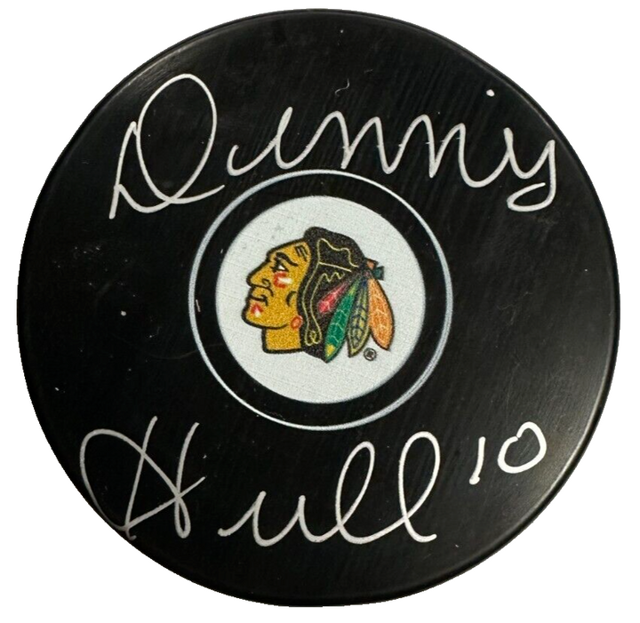 Dennis Hull Autographed Chicago Blackhawks Hockey Puck BAS