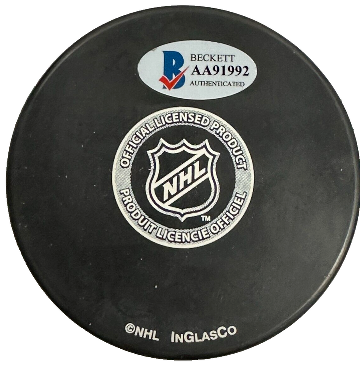 Bobby Schmautz Autographed Boston Bruins Hockey Puck BAS