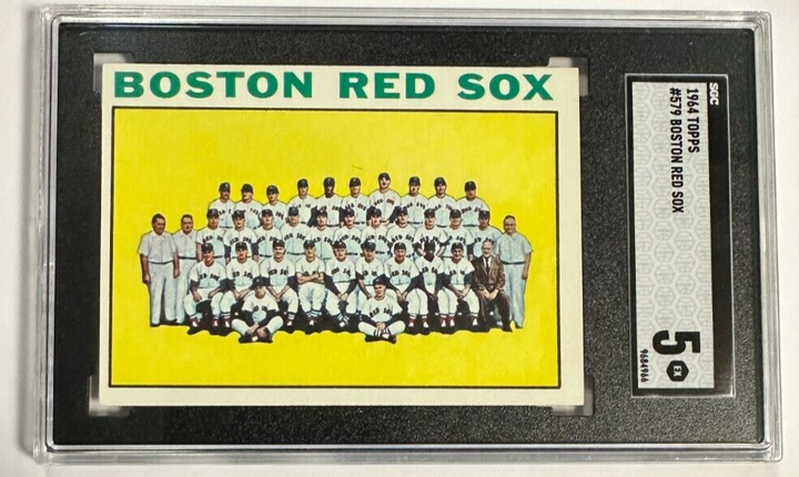 1964 Topps Baseball Boston Red Sox Team Card #579 SGC 5 EX