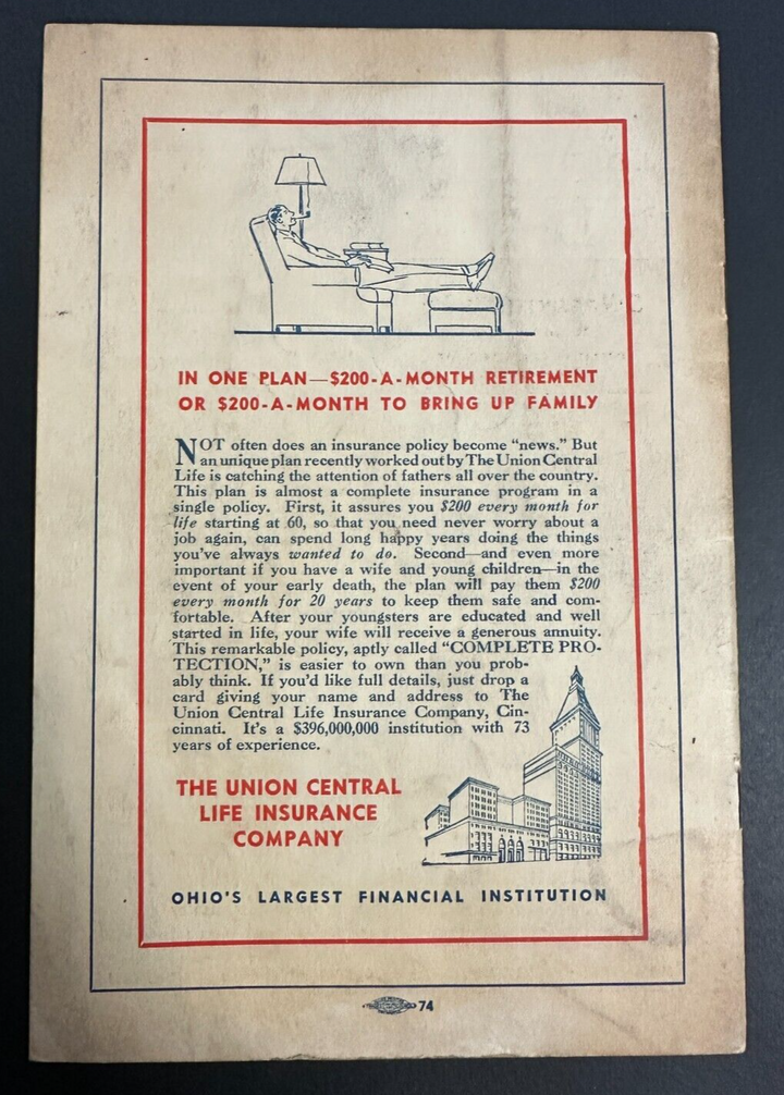 Sept 10, 1940 Cincinnati Reds & Chicago Cubs Program Scored 2-1 Reds