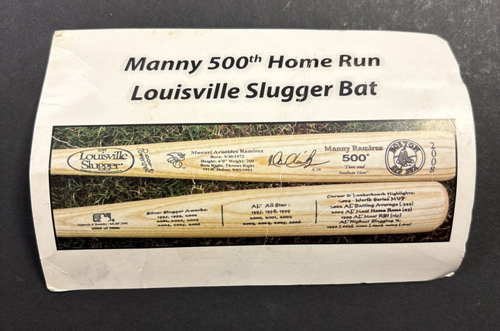 Louisville Slugger Manny Ramirez 500th HR Commemorative Bat Red Sox 321/5000