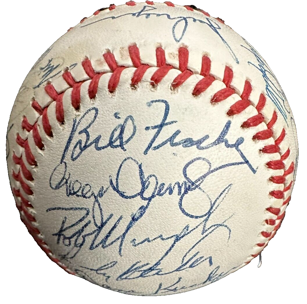 1990 Boston Red Sox Team Autographed Baseball Clemens Boggs Boddicker