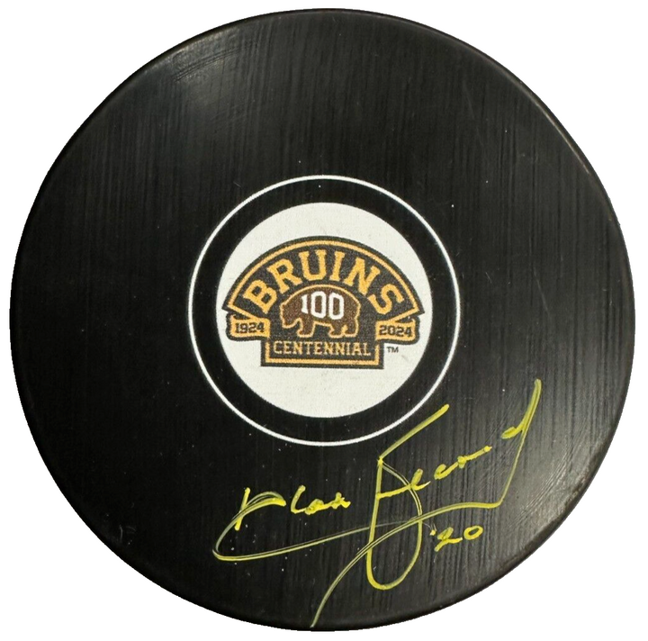Al Secord Autographed Boston Bruins 100th Anniversary Puck NHL