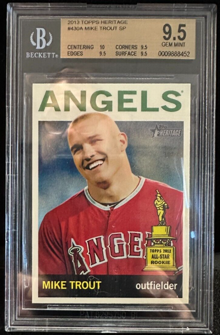 2013 Topps Heritage Mike Trout All-Star Rookie SP Card #430A BGS 9.5