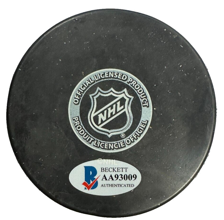 Jim Vesey Autographed Boston Bruins Hockey Puck BAS