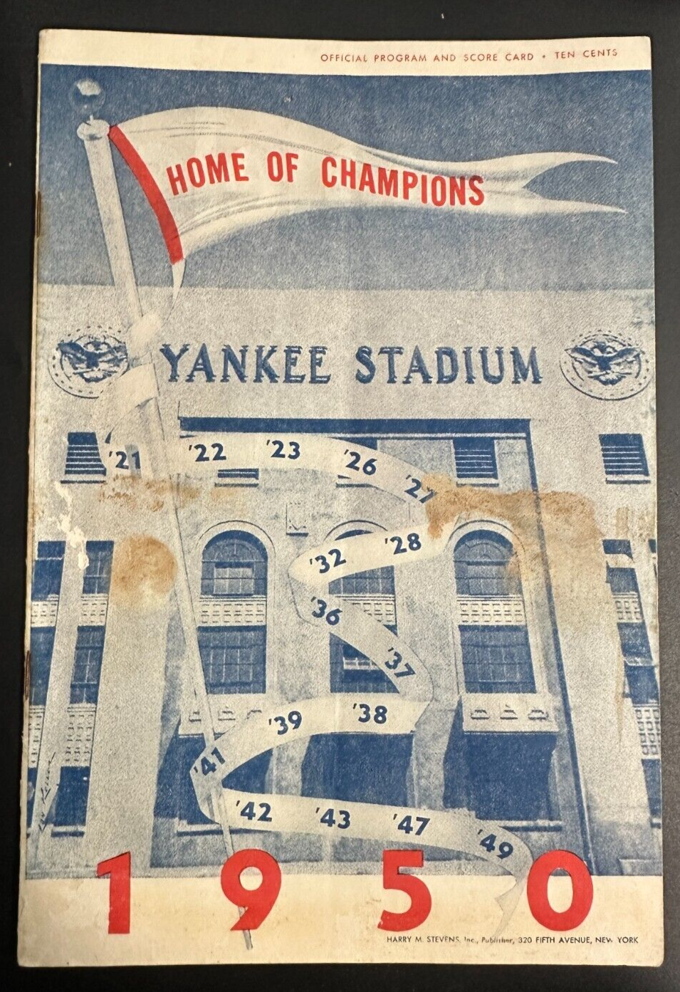 Vintage 1950 New York Yankees Vs. Detroit Tigers Scorecard