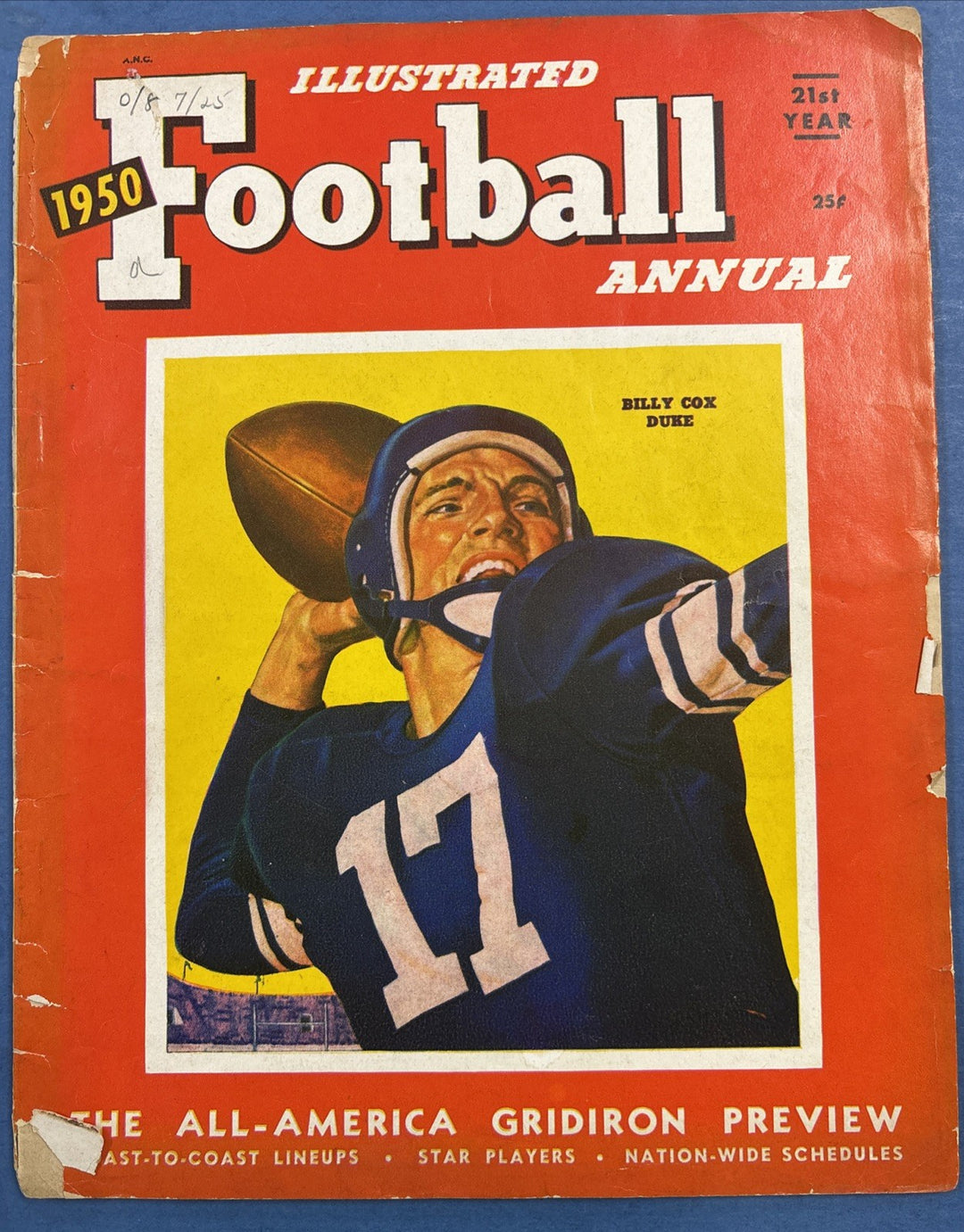 1950 ILLUSTRATED FOOTBALL ANNUAL Billy Cox Duke Vintage