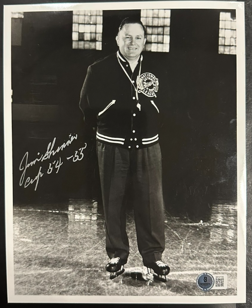 Jim Skinner Autographed Red Wings 8x10 Photo W/ Cup 64-65 Inscription BAS