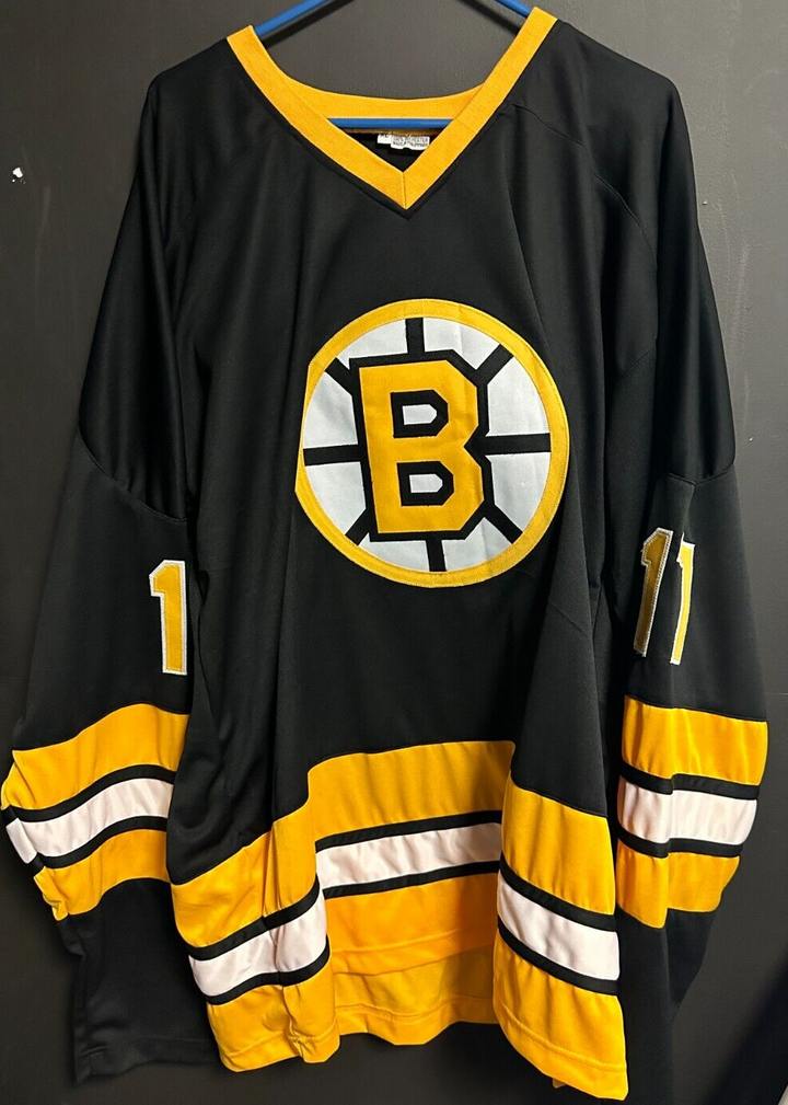 Fred Stanfield Autographed Boston Bruins Replica Jersey W/ 70 & 72 Cups Insc