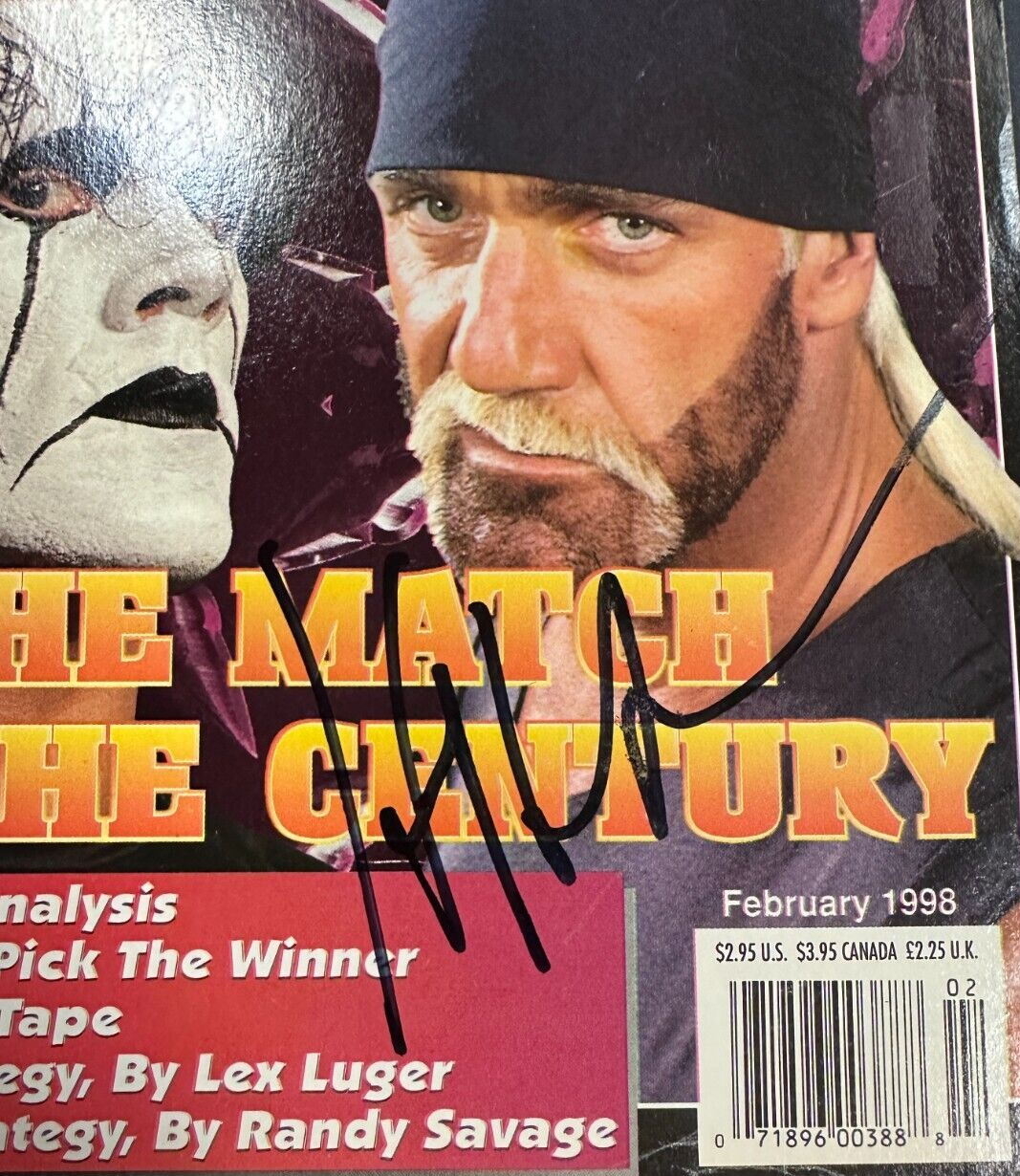 Hulk Hogan Autographed February 1998 Wrestling Illustrated Magazine BAS WWE WWF