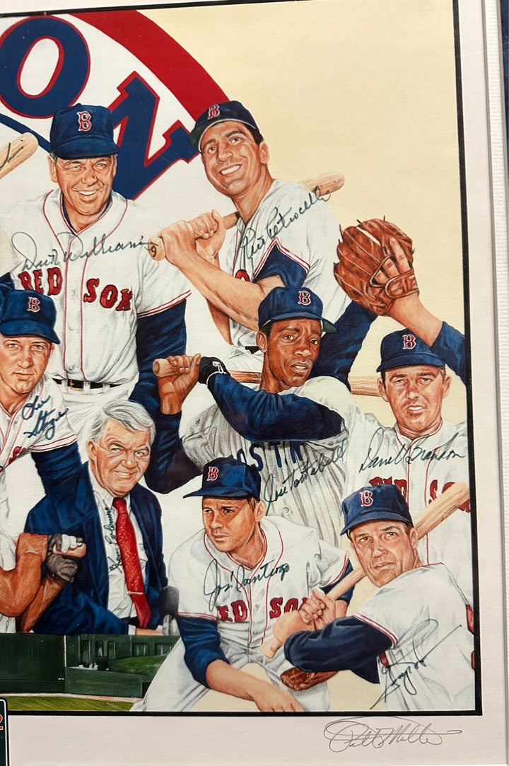 1967 Boston Red Sox AL Champions Signed 16x20 Photo Yaz Scott Lonborg Williams