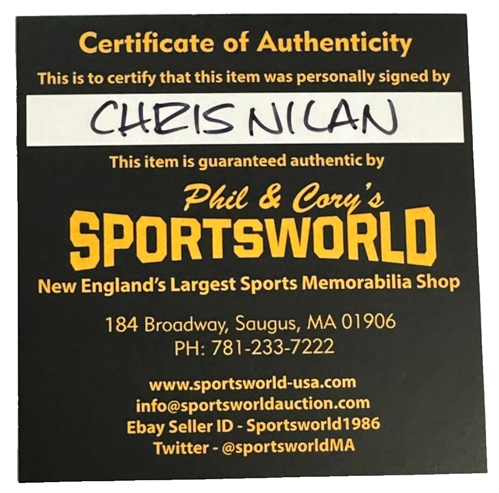 Chris Nilan Autographed Boston Bruins Hockey Puck W/ Knuckles Insc NHL