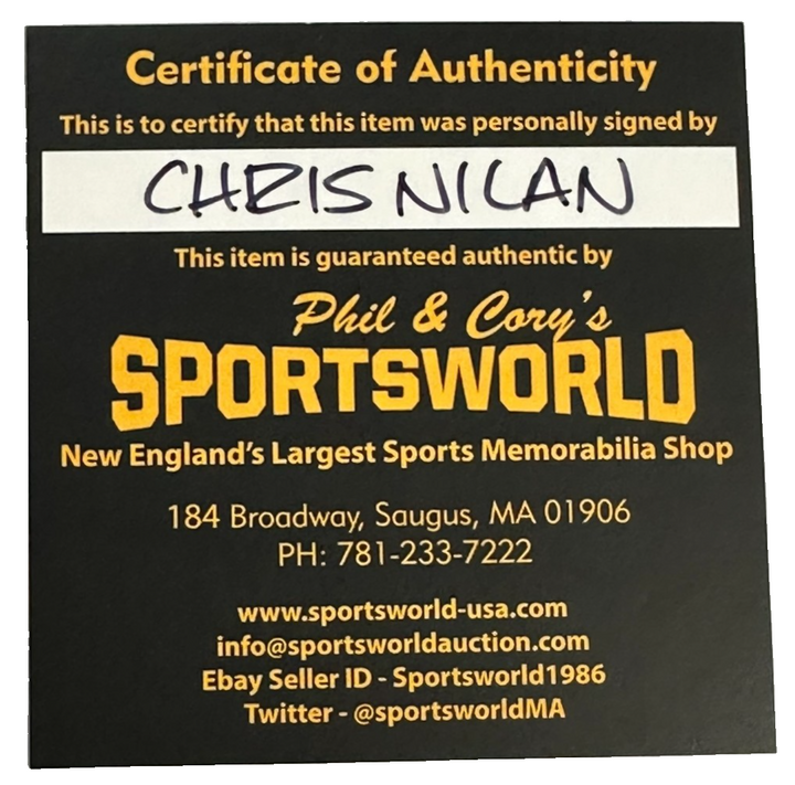 Chris Nilan Autographed Boston Bruins Hockey Puck W/ Knuckles Insc NHL