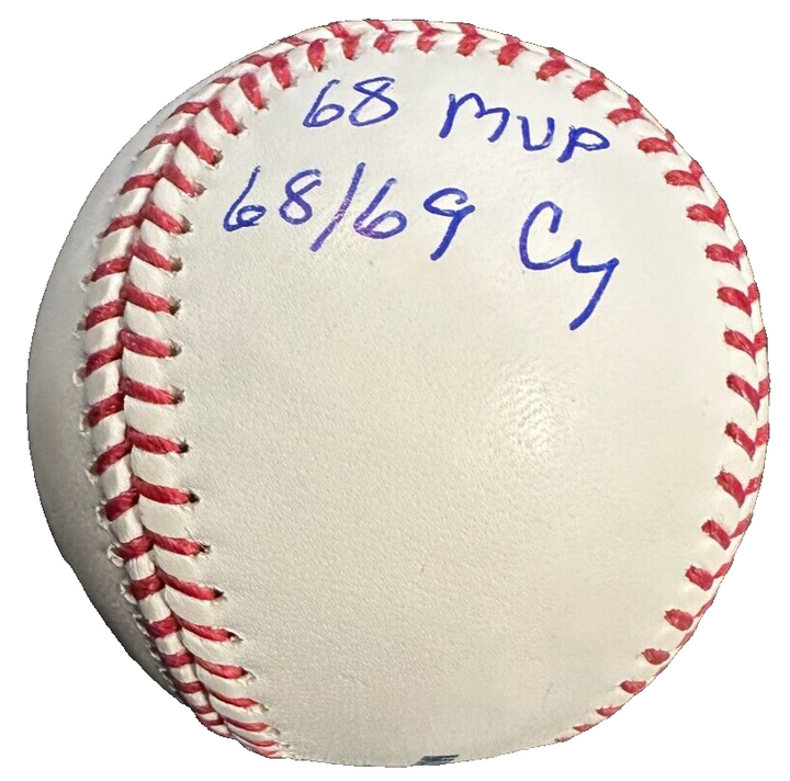 Denny McLain Autographed Major Baseball W/ 3x Inscriptions BAS Tigers