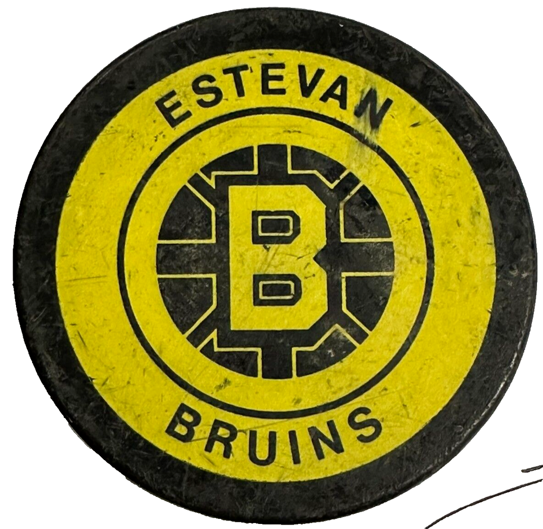 1960's Estevan Bruins Game Used Puck SJHL Jim Harrison Personal Collection -