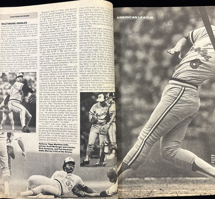 1984 Street & Smiths Baseball Yearbook Scott McGregor / Rick Dempsey Orioles 