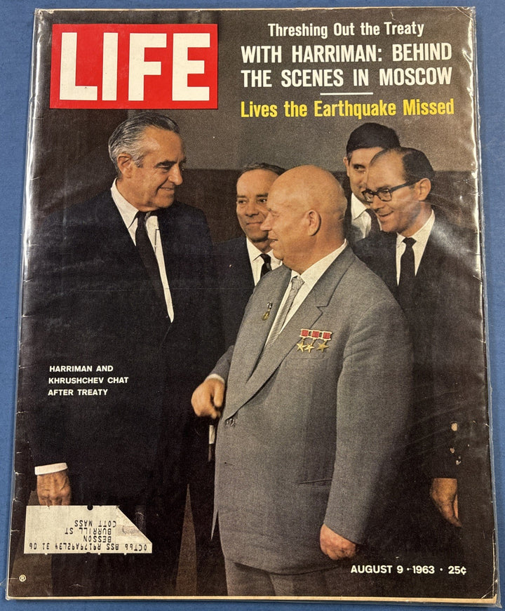 Life Magazine Vintage Harriman & Khrushchev Chat After Treaty August 9 1963