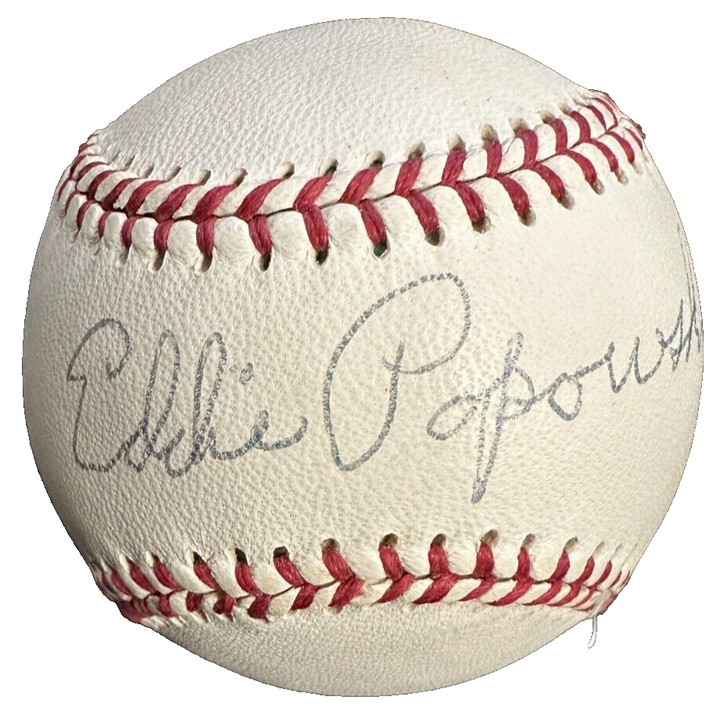 Eddie Popowski Autographed Official Wilson League Baseball Boston Red Sox BAS