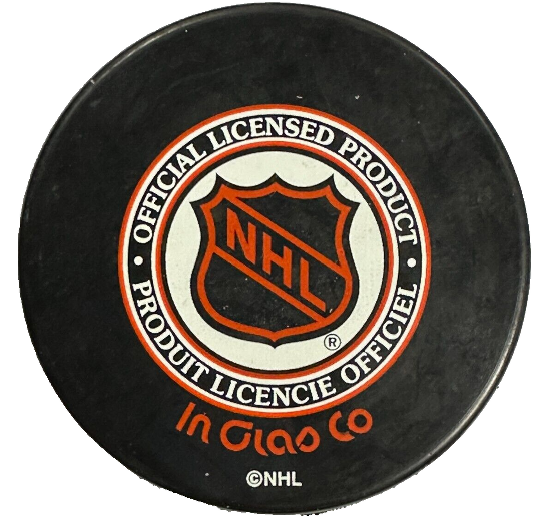 Rogie Vachon Autographed Los Angeles Kings Official Hockey Puck W/ HOF 16