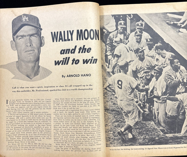 Baseball Magazine 1960 Whitestone Publication Wally Moon Los Angeles Dodgers