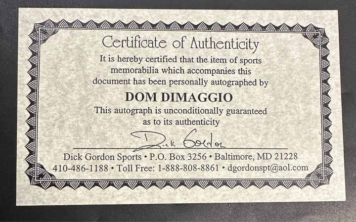Dom DiMaggio Autographed Boston Red Sox Batting Helmet W/ Little Professor Insc
