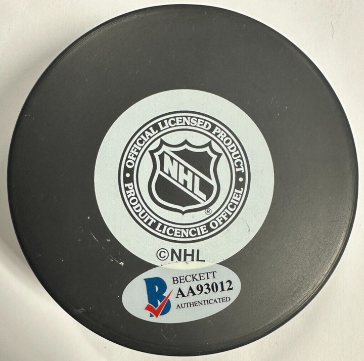 Carol Vadnais Autographed Boston Bruins Hockey Puck BAS