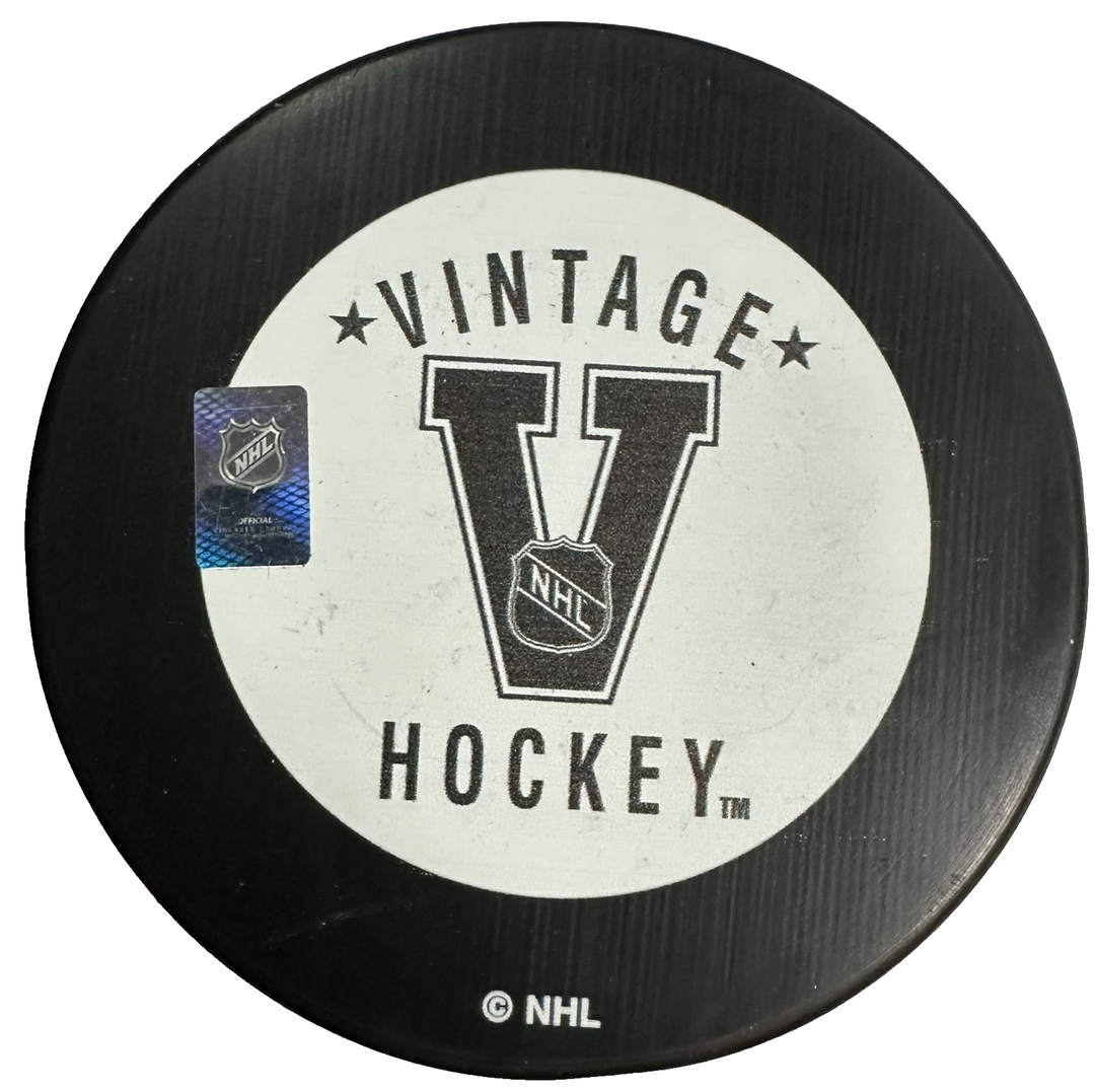 Ed Johnston Autographed Hartford Whalers Hockey Puck NHL