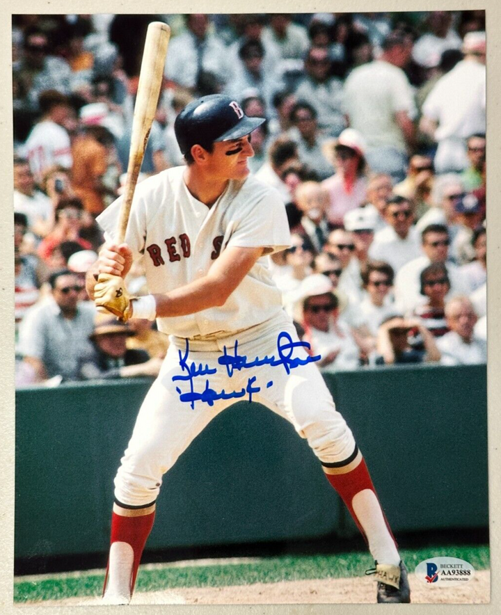 Ken Harrelson Autographed Boston Red Sox 8x10 Photo W/ Hawk Insc BAS