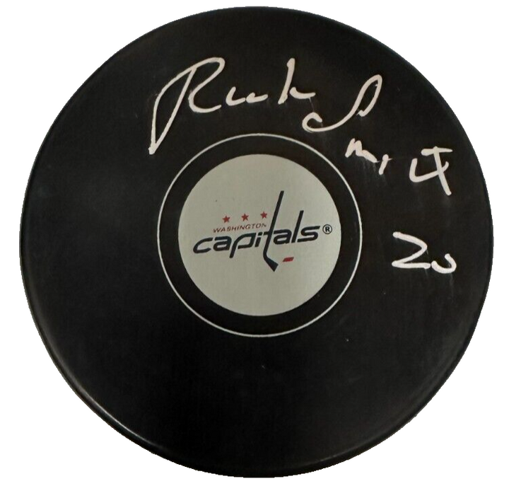 Rick Smith Autographed Washington Capitals Hockey Puck NHL