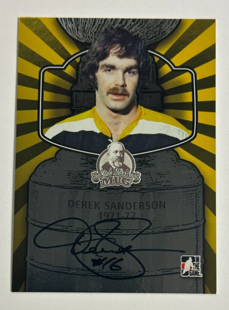 2013-14 ITG Lord Stanley's Mug Derek Sanderson Autographed Card Bruins*