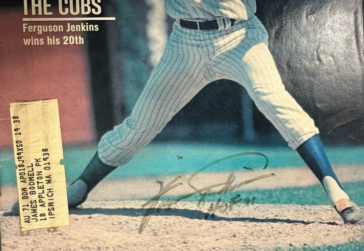 Fergie Jenkins Autographed Aug 30 1971 Sports Illustrated Magazine W/ HOF 1981