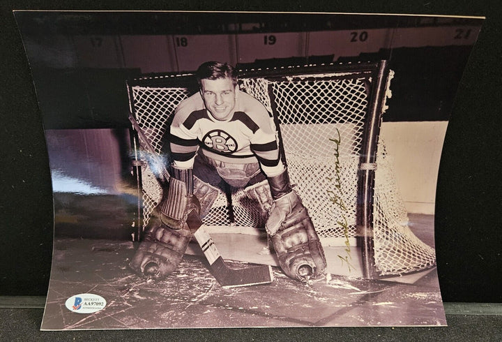 Frank Brimsek Signed Boston Bruins HOF 8x10 Photo Beckett Authentication RARE