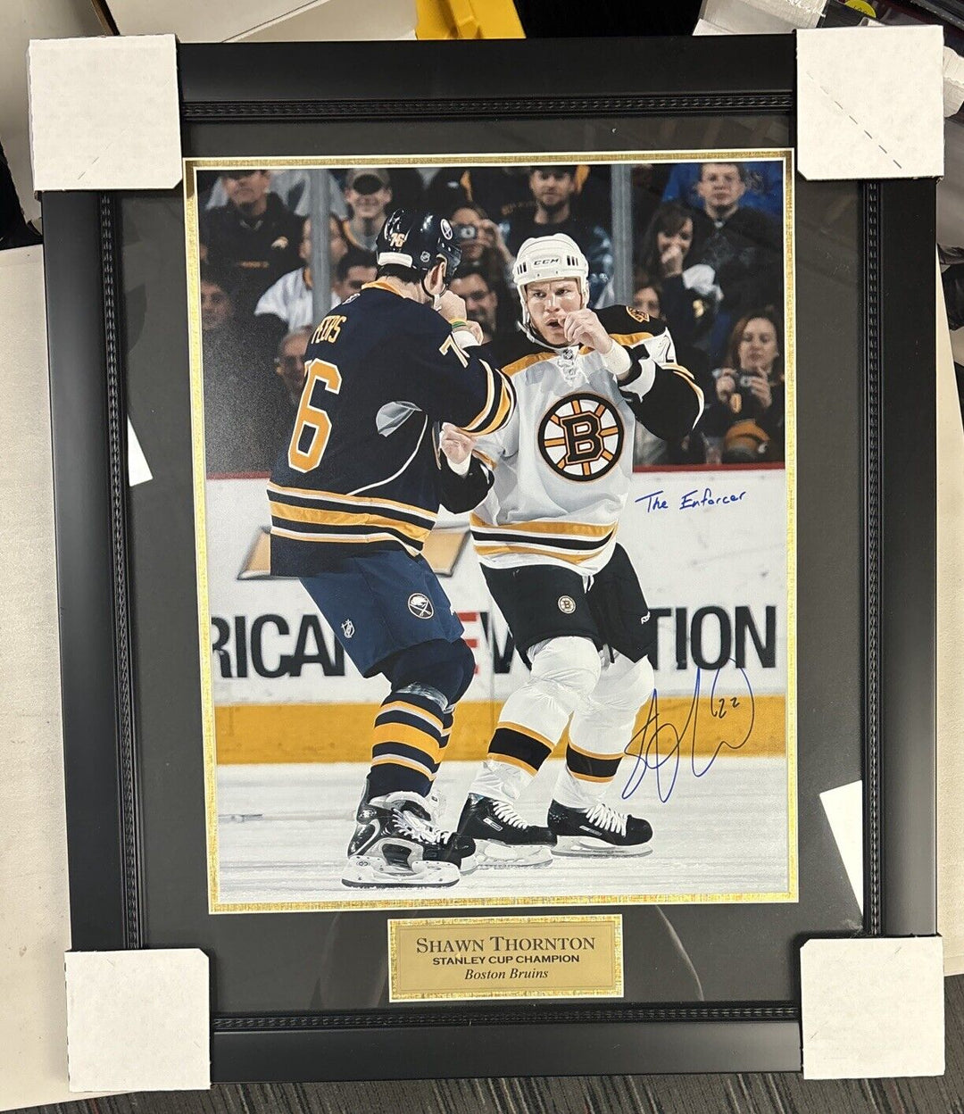 Shawn Thornton “The Enforcer” Signed Framed 16x20 New England Picture Bruins