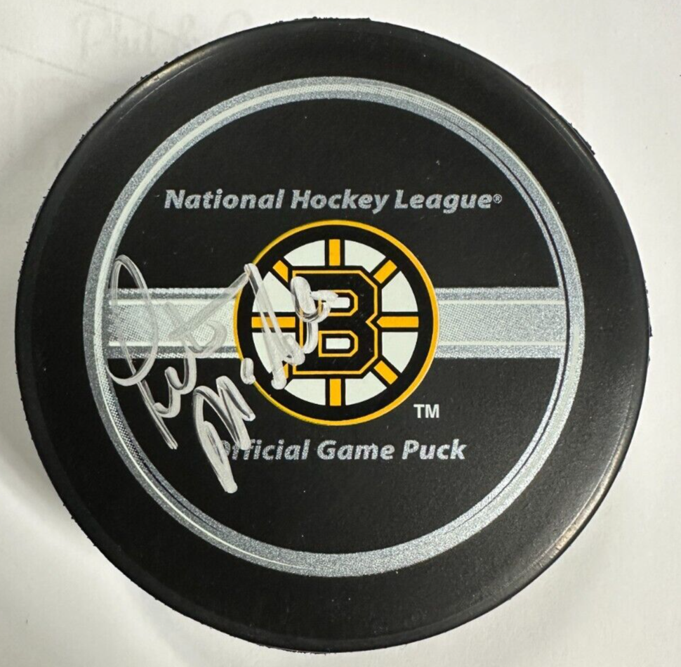 Peter McNab Autographed Boston Bruins Official Game Puck NHL